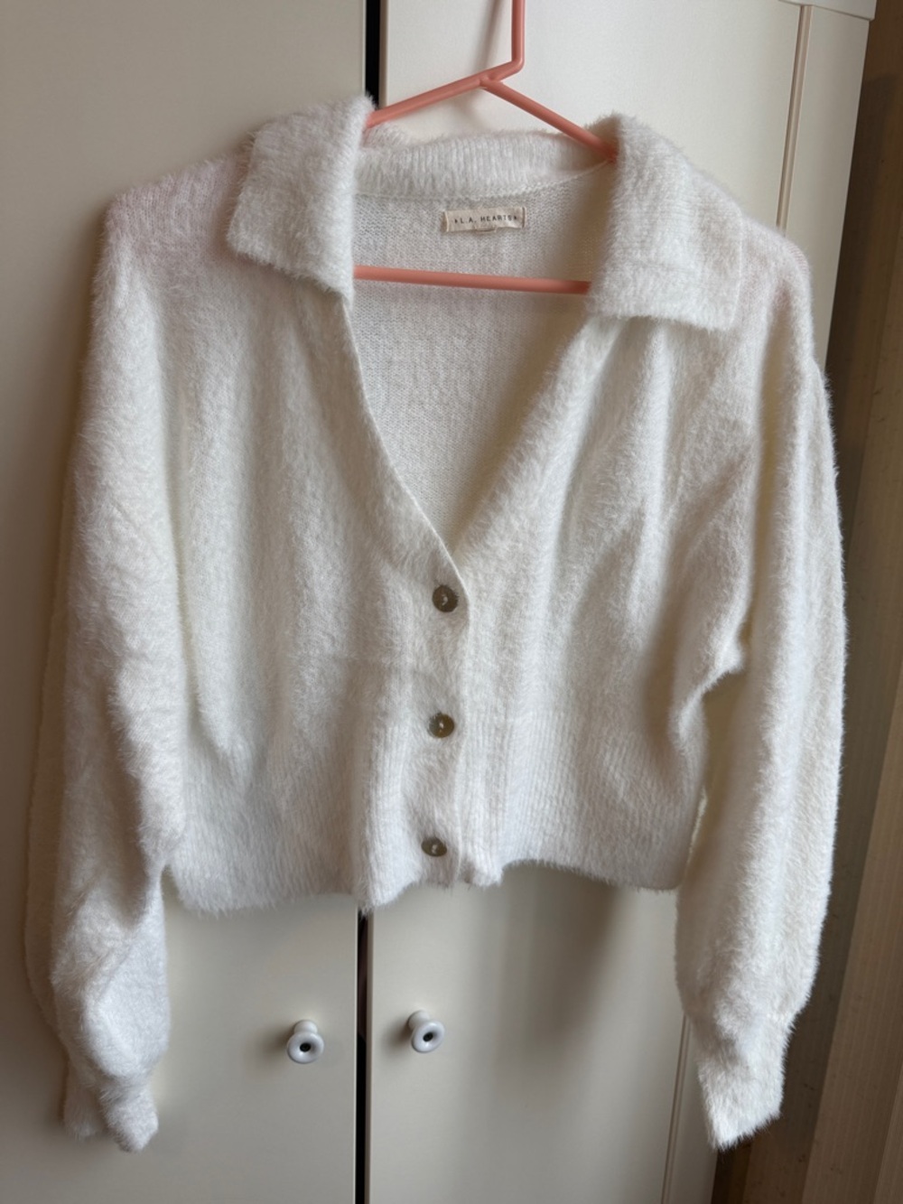 LA Hearts Fuzzy Cardigan
